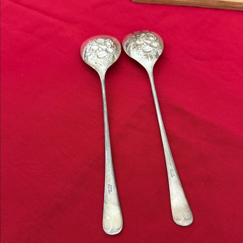 Vintage Falstaff EPNS Ornate 9” Salad serving utensil set (mlb/rmt)